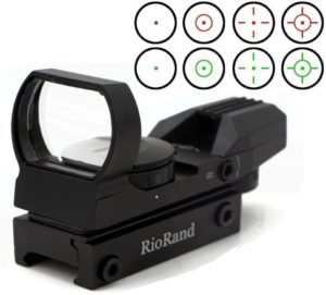 RioRand Tactical 4 Reticle Red Dot Open Reflex Sight with Weaver-Picatinny Rail Mount for 22mm (RR-RG-DS-TR)